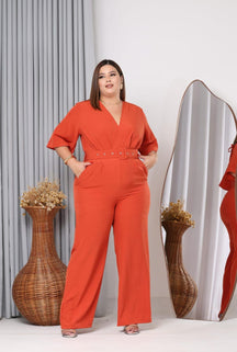 Macacão Manga Curta Plus Size Feminino