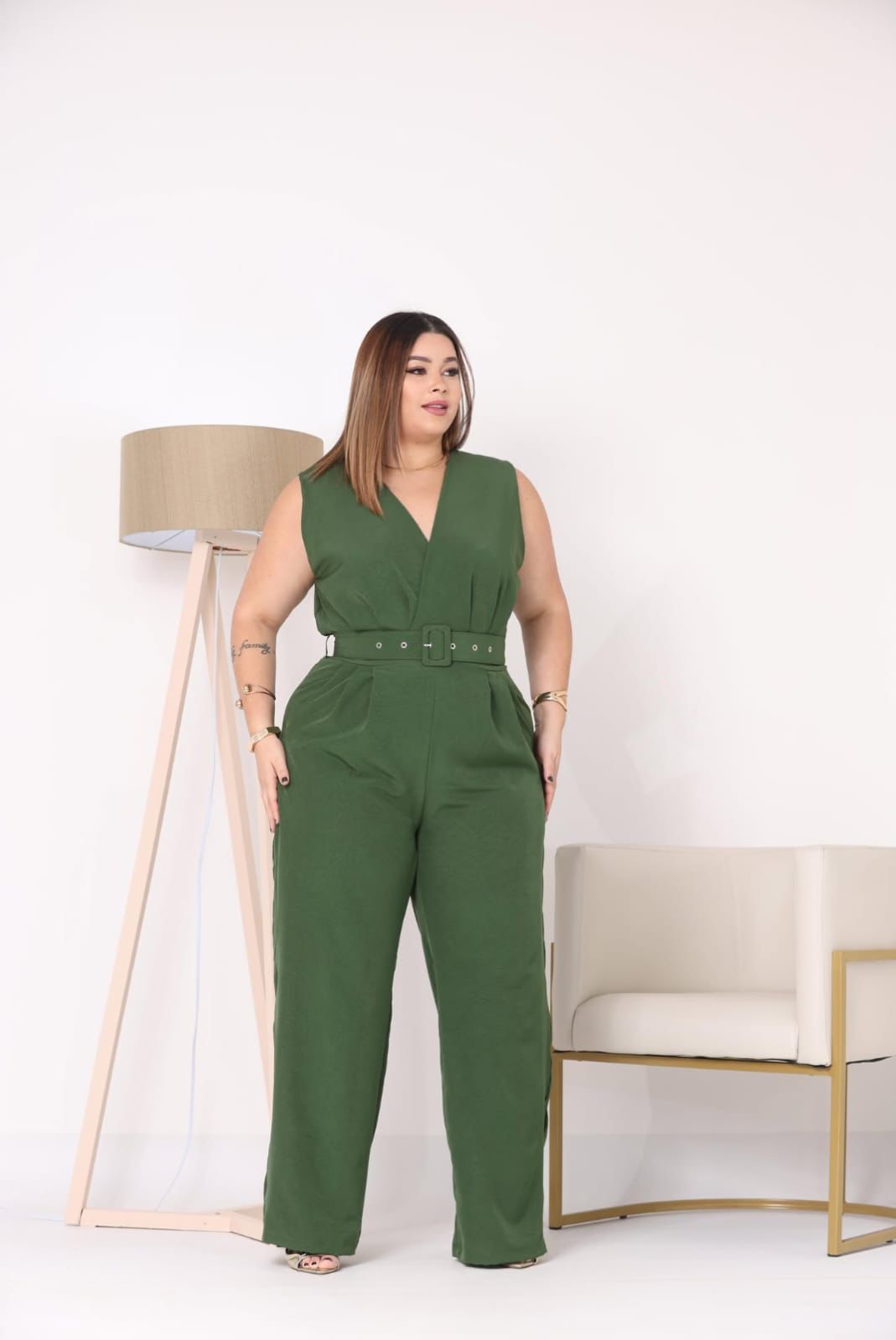 Macacão Regata Plus Size Feminino
