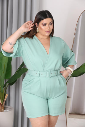 Macacão Manga Curta Verão Plus Size Feminino