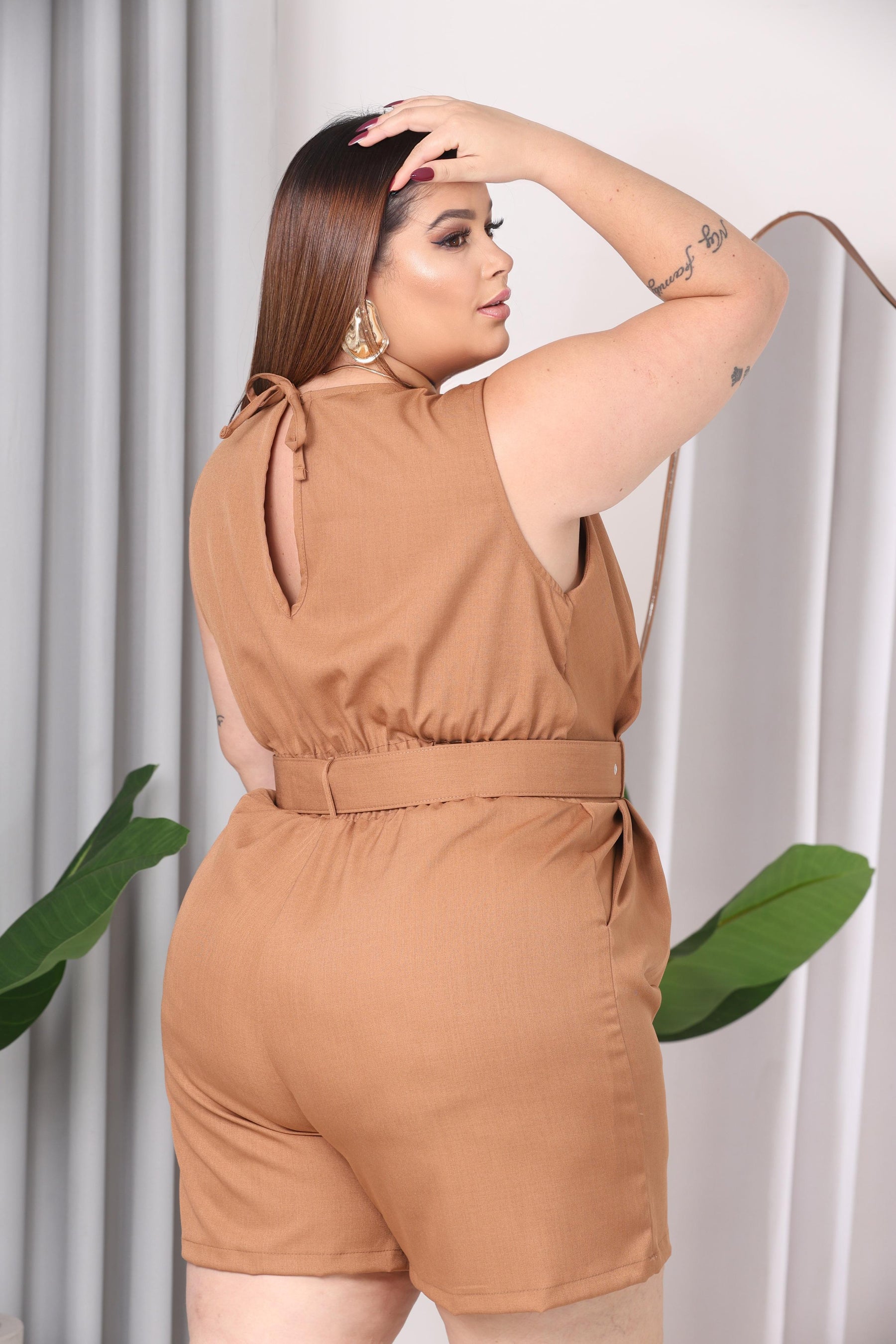 Macacão Regata Verão Plus Size Feminino