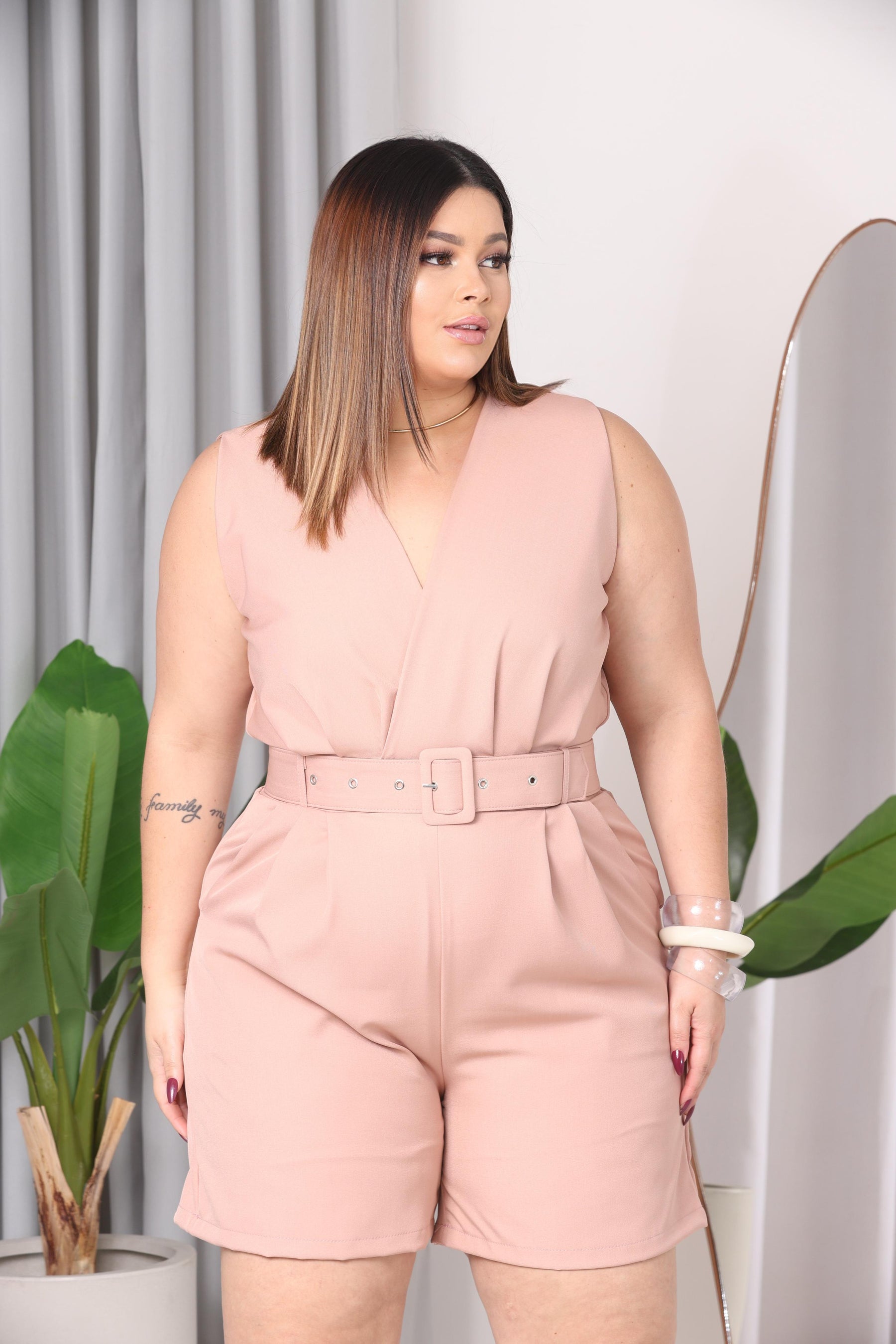 Macacão Regata Verão Plus Size Feminino