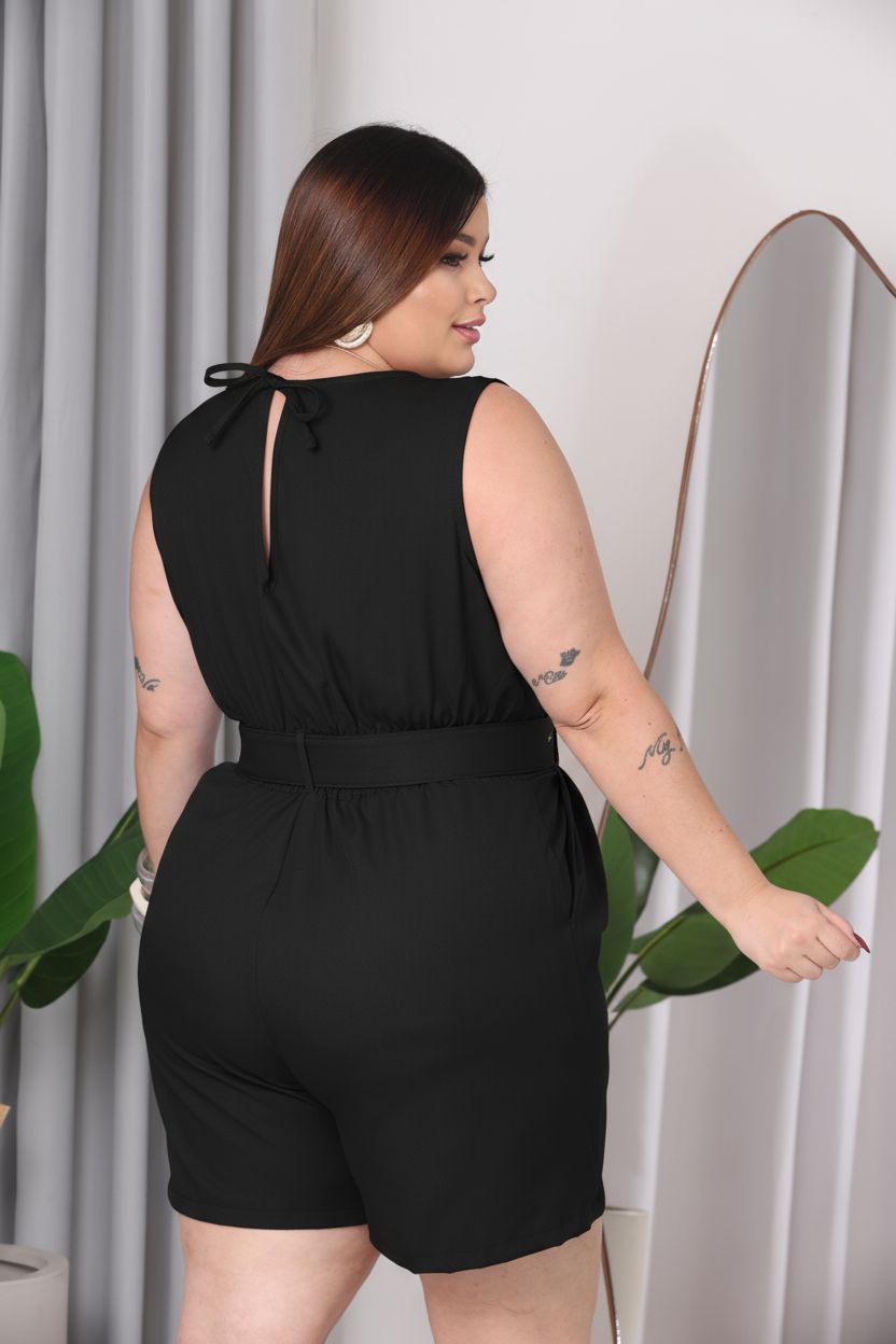 Macacão Regata Verão Plus Size Feminino