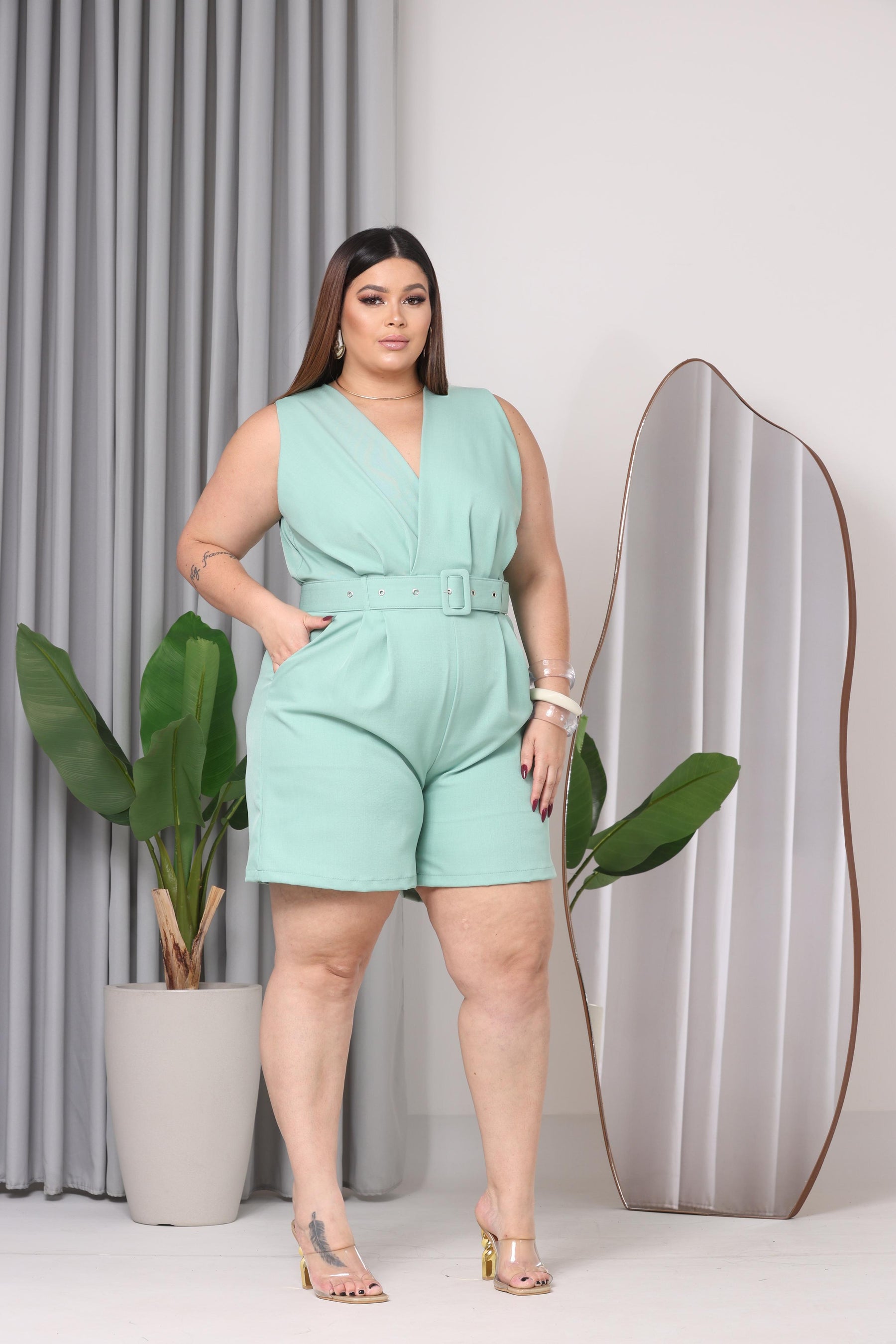 Macacão Regata Verão Plus Size Feminino