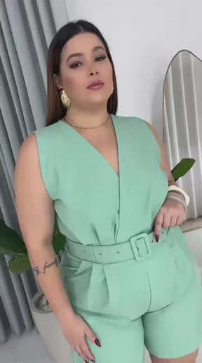 Macacão Regata Verão Plus Size Feminino